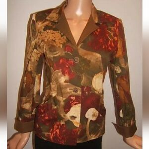 Vintage Linda Allard for Ellen Tracy Sz 16 Fall Foliage Womens Blazer Jacket